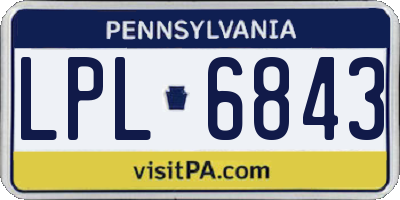 PA license plate LPL6843