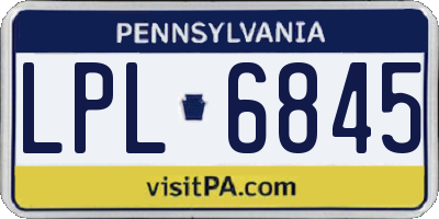 PA license plate LPL6845