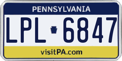 PA license plate LPL6847