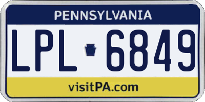 PA license plate LPL6849