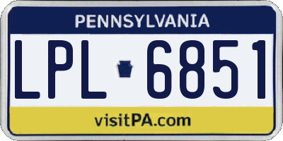 PA license plate LPL6851