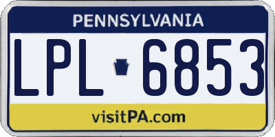 PA license plate LPL6853