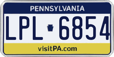 PA license plate LPL6854