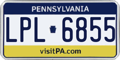 PA license plate LPL6855
