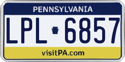 PA license plate LPL6857