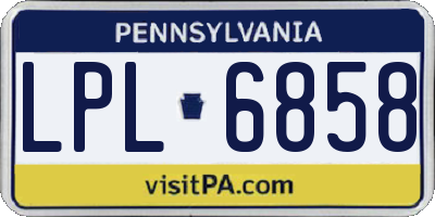 PA license plate LPL6858