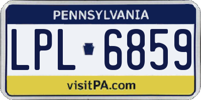 PA license plate LPL6859