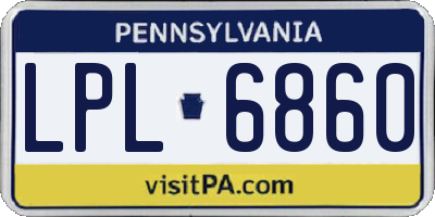 PA license plate LPL6860