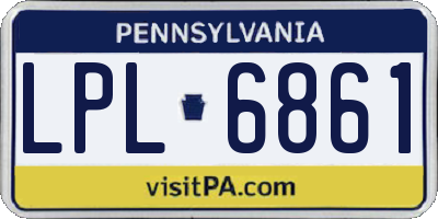 PA license plate LPL6861