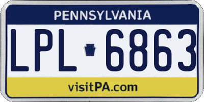 PA license plate LPL6863