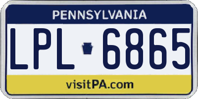PA license plate LPL6865