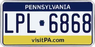 PA license plate LPL6868
