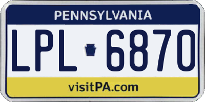 PA license plate LPL6870
