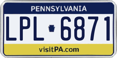 PA license plate LPL6871