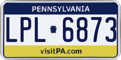 PA license plate LPL6873