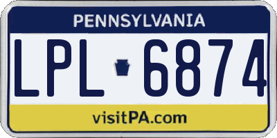 PA license plate LPL6874
