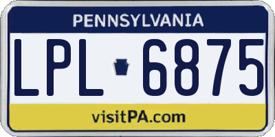 PA license plate LPL6875