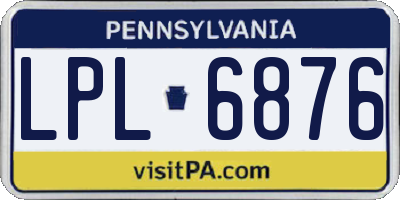 PA license plate LPL6876