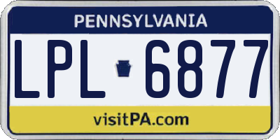 PA license plate LPL6877