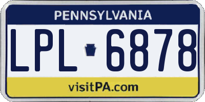 PA license plate LPL6878