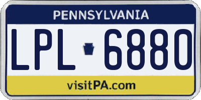 PA license plate LPL6880