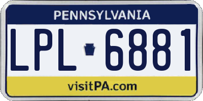 PA license plate LPL6881