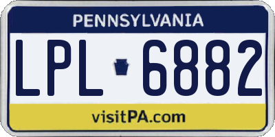 PA license plate LPL6882