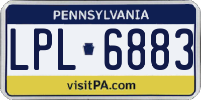 PA license plate LPL6883