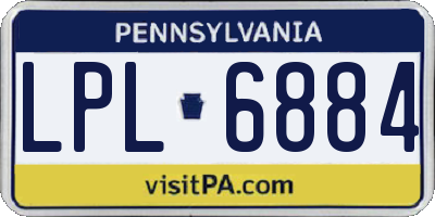 PA license plate LPL6884