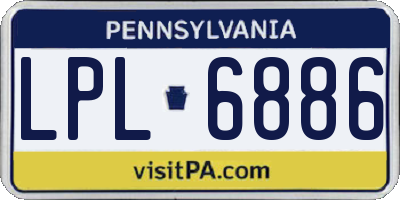 PA license plate LPL6886