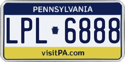 PA license plate LPL6888