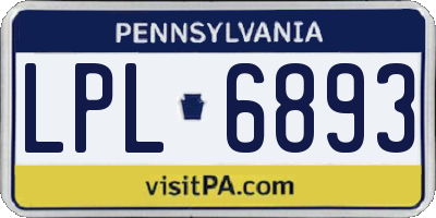 PA license plate LPL6893