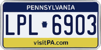 PA license plate LPL6903