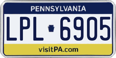 PA license plate LPL6905