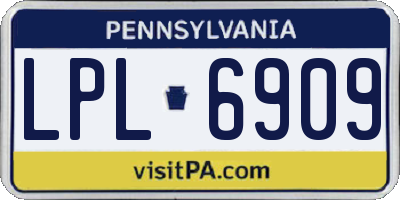 PA license plate LPL6909