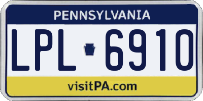 PA license plate LPL6910