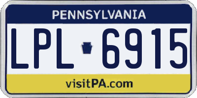 PA license plate LPL6915