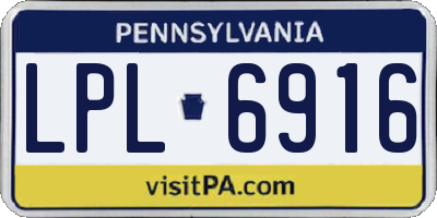 PA license plate LPL6916
