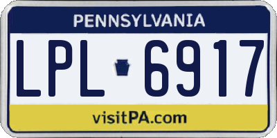PA license plate LPL6917