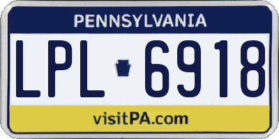 PA license plate LPL6918