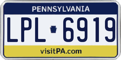 PA license plate LPL6919