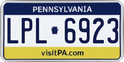 PA license plate LPL6923