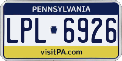 PA license plate LPL6926