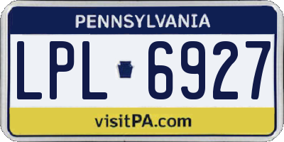 PA license plate LPL6927
