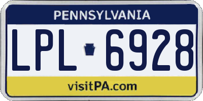 PA license plate LPL6928