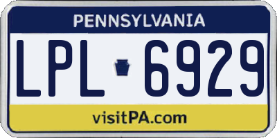 PA license plate LPL6929