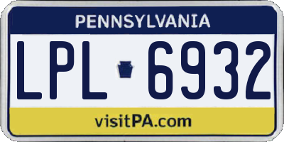 PA license plate LPL6932