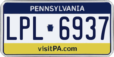 PA license plate LPL6937