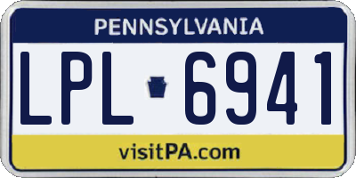 PA license plate LPL6941
