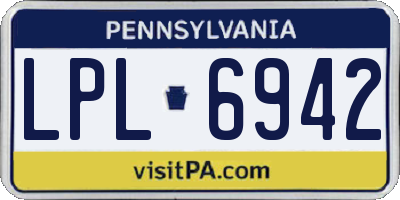 PA license plate LPL6942